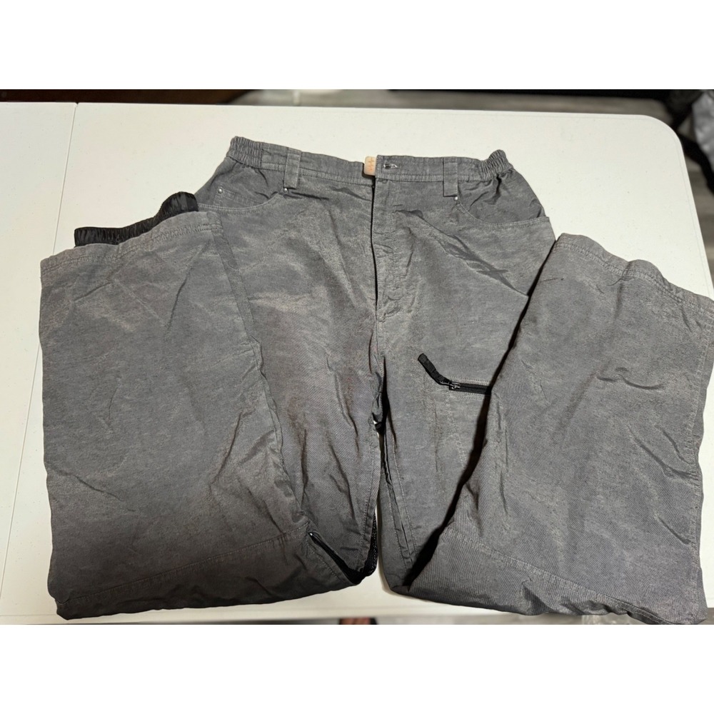 Vintage 90s Pulse Snowboard Pants Mens L Gray Insulated Ski Retro Made in Macau
